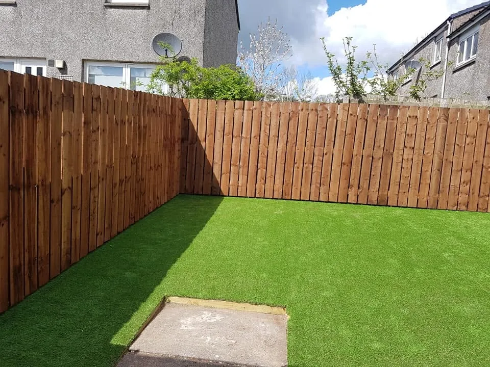 New timber fence enclosing a garden